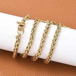 304ステンレスネックレス  ロープチェーンネックレス  ゴールドカラー  25.98インチ（66cm）&nbsp;NJEW-E080-08G