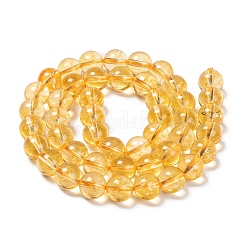 天然石シトリンビーズ連売り  ラウンド  染め＆加熱  4mm  穴：0.8mm  約87~90個/連  15.35''（39センチメートル）&nbsp;G-E326-4mm-01