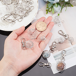 DIYワイヤーペンダントキーホルダー作りキット  合金スイベルカニカンを含む  鉄線ペンダント＆丸カン  ミックスカラー  ペンダント：24pcs / セット&nbsp;DIY-GA0003-08