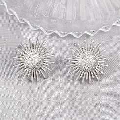Brass Micro Pave Cubic Zirconia Stud Earrings for Women&nbsp;KK-CBA17E5-04P
