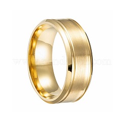 男性用ステンレス指輪201個  ゴールドカラー  8mm  内径：22.3mm&nbsp;WG1765E-19