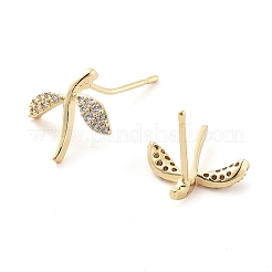 Brass Micro Pave Cubic Zirconia Stud Earrings&nbsp;EJEW-Q800-20KCG