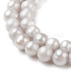 ポテト電気メッキ天然養殖淡水パールビーズ連売り  グレー  6~7mm  穴：0.8mm  約59~64個/連  13.7''~14.30''（34.8~36.32センチメートル）&nbsp;PEAR-TAC0002-01A