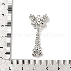 Brass Micro Pave Clear Cubic Zirconia Pendants&nbsp;KK-D228-02P-02
