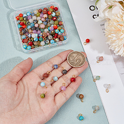 150Pcs 15 Style Natural & Synthetic Mixed Gemstone Pendant&nbsp;PALLOY-PH01781