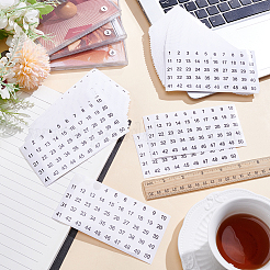 紙のステッカー  数字の模様を持つフラットラウンド  ホワイト  130x66x0.1mm  50シート/セット&nbsp;DIY-SP0006-81A-02