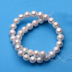 ジャガイモ天然養殖淡水パールビーズ連売り  ベージュ  11~12mm  穴：0.8mm  約33~38個/連  13.7インチ〜15.7インチ&nbsp;PEAR-E007-11-12mm-A-01