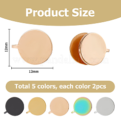10Pcs 5 Colors 304 Stainless Steel Cuff Earrings&nbsp;EJEW-HS0001-09