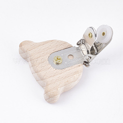 Beech Wood Baby Pacifier Holder Clips&nbsp;WOOD-T015-20