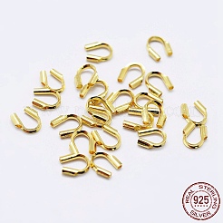 925スターリングシルバーワイヤーガーディアン  18KGP本金メッキ  4.5x4x1mm  穴：0.6mm&nbsp;STER-F036-27G-4.5x4