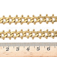 304ステンレススチールボールタッセルキューバンリンクチェーンネックレス  イオンプレーティング（ip）  ゴールドカラー  14.76インチ（37.5cm）&nbsp;NJEW-K249-22G