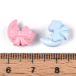 焼き付け塗料合金ビーズ  蝶結びと月  ミックスカラー  12.5x11.5x7mm  穴：1.8mm&nbsp;PALLOY-T090-69