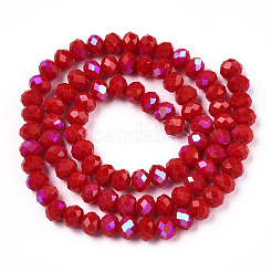 Electroplate Opaque Solid Color Glass Beads Strands&nbsp;EGLA-A034-P1mm-L21