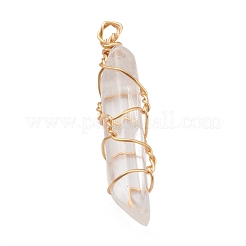 Natural Quartz Crystal Pointed Pendants&nbsp;PALLOY-JF00613