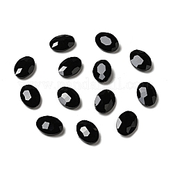 ポイントガラスラインストーン  多面カット  オーバル  ブラック  13x18x5mm&nbsp;RGLA-Q012-25