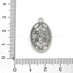 合金ペンダント  オーバル  アンティークシルバー  24x15x2.5mm  穴：2mm  約454個/1000g&nbsp;FIND-E051-01AS-14