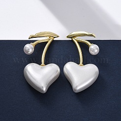 Cherry Brass Stud Earrings&nbsp;EJEW-V017-01B-G
