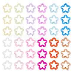 透明アクリルペンダント60個、12スタイル  スター  ミックスカラー  29~30x30x5mm  穴：1.8mm  5個/スタイル&nbsp;MACR-TA0002-48