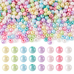 不透明アクリル模造パールビーズ600個  ラウンド  ミックスカラー  5.5mm  穴：1.8mm&nbsp;OACR-TA0004-95B