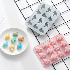 食品グレードのシリコンモールド  フォンダン型  DIYケーキデコレーション用  チョコレート  キャンディ  UVレジン＆エポキシ樹脂ジュエリー作り  フラミンゴの形  ピンク  171.5x120.5x16.5mm  フラミンゴ：35x24mm&nbsp;DIY-I021-24