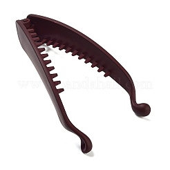 プラスチックのバナナヘアクリップ  女性の女の子のためのヘアアクセサリー  暗赤色  111x18x12mm&nbsp;PHAR-G012-01B
