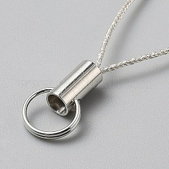 ポリエステルコード携帯ストラップ  合金パーツ  プラチナ  5.6x0.8x0.4cm&nbsp;FIND-WH0201-01
