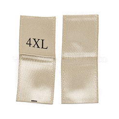 服のサイズのラベル  織りクラフトクラフトラベル  衣類縫製用  サイズ4xl  ダークカーキ  36.5x13x0.2mm  100個/袋&nbsp;FIND-WH0100-20H