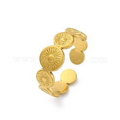 Round 304 Stainless Steel Open Cuff Rings for Women&nbsp;RJEW-M019-28G
