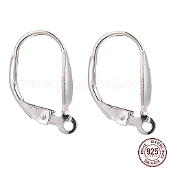 925スターリングシルバーレバーバックフープピアスのパーツ  銀  17x9x3mm  穴：1mm&nbsp;STER-A002-180
