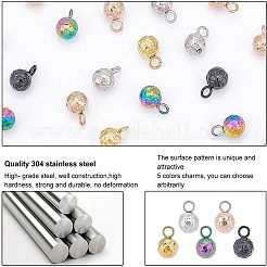 40Pcs 5 Colors 304 Stainless Steel Charms&nbsp;STAS-UN0026-56