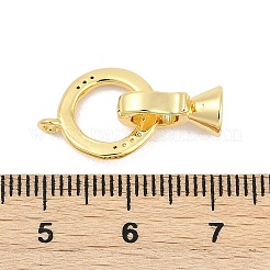 真鍮製折りたたみ式クラスプ  カドミウムフリー＆ニッケルフリー＆鉛フリー  リング  18KGP本金メッキ  23mm  穴：1mm&nbsp;KK-M311-04G