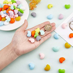 100Pcs Heart Silicone Beads for Keychain Making Cute Silicone Beads Bulk Silicone Bead Kit for Jewelry DIY Craft Making&nbsp;JX310A