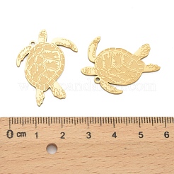 ステンレスペンダント201個  ウミガメチャーム  ゴールドカラー  29.5x24.5x1.5mm  穴：1.5mm&nbsp;STAS-I332-01G