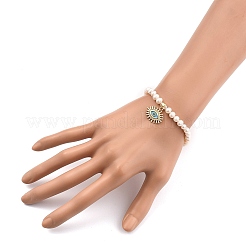 Brass Enamel Charm Bracelets&nbsp;BJEW-JB05381-M