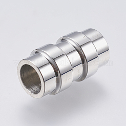変色しにくい304ステンレススチール製のマグネット留め具と接着端  コラム  ステンレス鋼色  18x10mm  穴：6mm&nbsp;STAS-F139-078P
