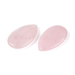 天然石ローズクォーツペンダント  ティアドロップチャーム  50x30x8~9mm  穴：3mm&nbsp;G-N349-12A