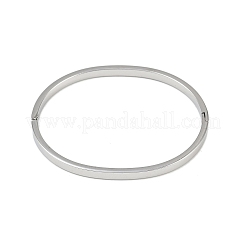 男性用ステンレススチールバングル201個  ステンレス鋼色  1/8インチ（0.4cm）  内径：2-3/8x2インチ（6x5cm）&nbsp;BJEW-B138-02P