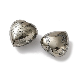 Natural Pyrite and Quartz Heart Palm Stones&nbsp;G-Z122-02