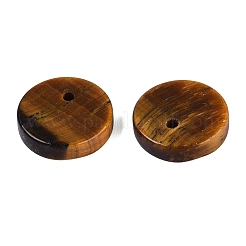 天然石タイガーアイペンダント  フラットラウンドのチャーム  12x3mm  穴：1~1.4mm&nbsp;G-Q606-41E