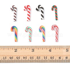 クリスマス手作りポリマークレイビーズ 64個 8スタイル  キャンディー棒  穴がない  ミックスカラー  20~25x8~9.5x3mm  8個/スタイル&nbsp;CLAY-FS0001-49