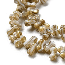 天然淡水シェルビーズ連売り  骨  ダークチソウ  6~7x3~4mm  穴：0.9mm  約97個/連  15.08~15.28インチ（38.3~38.8cm）&nbsp;SHEL-C005-03