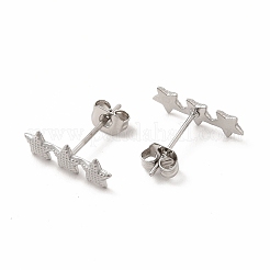 Non-Tarnish 304 Stainless Steel Star Stud Earrings for Women&nbsp;EJEW-C004-03P