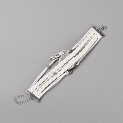 Alloy Glass Multi-strand Bracelets&nbsp;BJEW-WH0011-10B