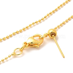 1mm Rack Plating Brass Ball Chain Adjustable Slider Necklaces for Women Men&nbsp;MAK-L044-51G