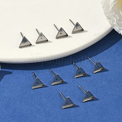 変色防止イヤリング カボションセッティング 304 ステンレススチール イヤリング ブランクセッティング  三角形  ステンレス鋼色  三角形のトレイ：7x8mm  8x7x2mm  ピン：0.5mm&nbsp;STAS-Q170-11