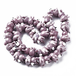 Opaque Handmade Bumpy Lampwork Beads Strands&nbsp;LAMP-T007-19-A01