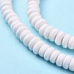 手作り樹脂粘土ビーズ連売り  ジュエリー工芸用品のDIY用  フラットラウンド  乳白色  6~7x3mm  穴：1.5mm  約113~116個/連  15.55インチ〜16.14インチ（39.5~41cm）&nbsp;X-CLAY-N008-008E