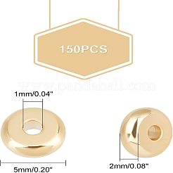 304ステンレススチールスペーサービーズ150個  ロンデル  ゴールドカラー  5x2mm  穴：1mm&nbsp;STAS-DC0002-17