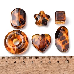 Leopard Print Transparent Acrylic Beads&nbsp;OACR-Z041-20
