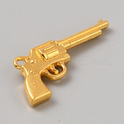 合金ペンダント  銃  ゴールドカラー  15x35x5mm  穴：2mm&nbsp;FIND-WH0152-511G